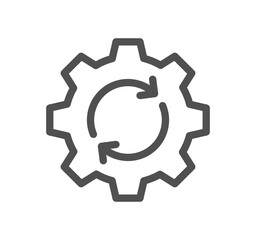 Gear related icon outline and linear symbol.	
