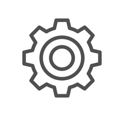 Gear related icon outline and linear symbol.	
