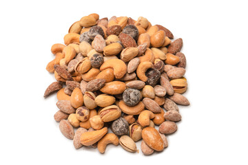  A group of almonds, pistachios, walnuts, macadamia, cashews.