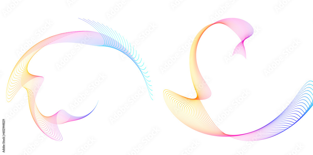 Poster set design element circle. isolated bold vector colors golden ring from. abstract glow wavy stripes 