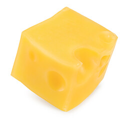 piece of cheese isolated on white background