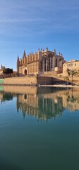 Fototapeta na wymiar Cathedral of Santa Maria of Palma, more commonly referred to as La Seu, is a Gothic Roman Catholic cathedral located in Palma, Mallorca, Spain 