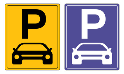 Parking zone vector. two wheeler, four wheeler, three wheeler,VIP parking area, Staff only parking space with vehicle symbols. Auto Rikshaw park stand, car park zone, motorcycle parking area. P icon 