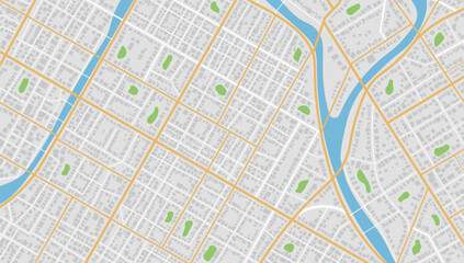 Location tracks dashboard. City street road. City streets route distance data, path turns and destination tag or mark. Huge city top view.