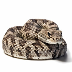 Obraz premium Rattlesnake (Crotalus adamanteus), white background, AI generated