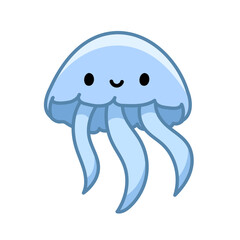 Jellyfish underwater marine animal character for kids game or education