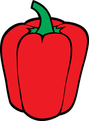 Sweet red bell pepper PNG illustration