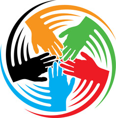 Teamwork hands icon PNG illustration