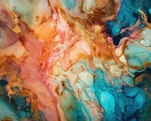 Natural luxury abstract fluid art painting in alcohol ink technique. Abstract background. Generative AI