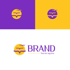 Letter combination logo or 99 and B, birds flying in freedom, pink and yellow colour showing  the freshness and positivity of the brand.