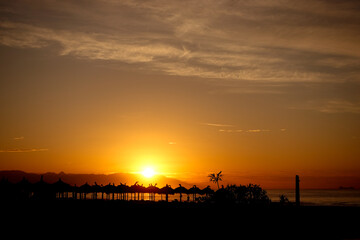 Golden sunrise at the beach