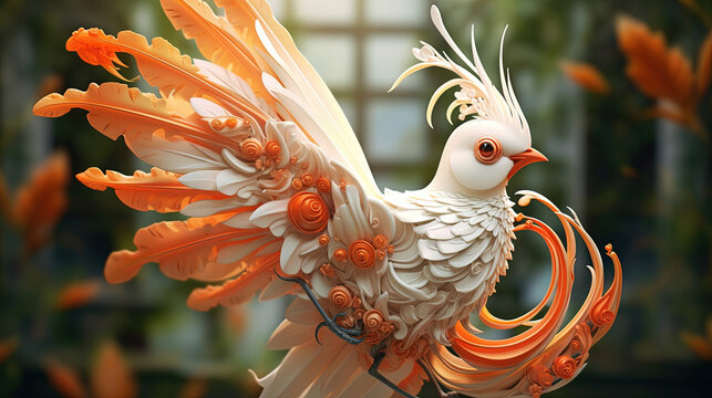 3d render illustration of a bird