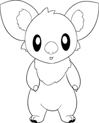 Koala vector illustration. Black and white Koala coloring book or page for children