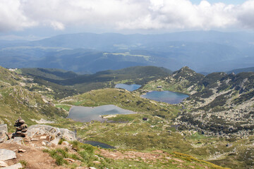 Fototapeta na wymiar Landscape of Rila Mountain around The Seven Rila Lakes, Bulgaria