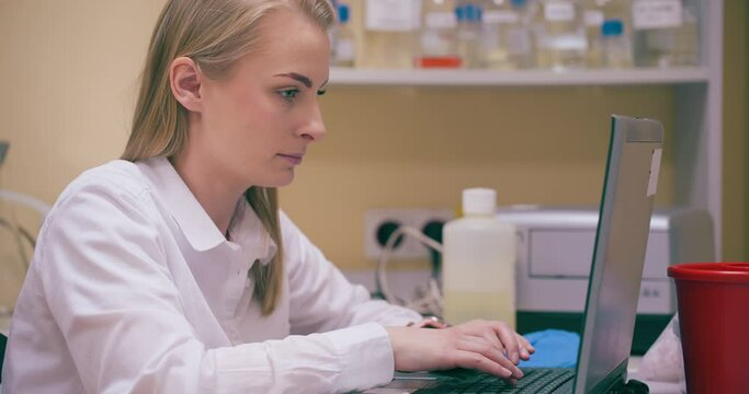 Scientist Working in Medical Laboratory Cancer Research Covic 19 Pandemic