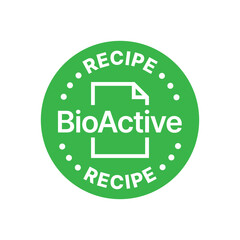 BioActive product formula recipe vector icon logo badge