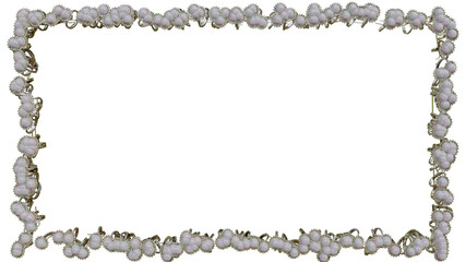 frame made of vintage pearl ring with diamonds jewelry as  Photorealistic 3d modeling transparent png file. 