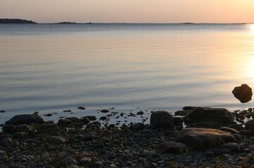 Peaceful scenery in the archipelago in Finland in summer