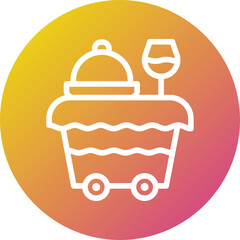 Food trolley Vector Icon Design Illustration