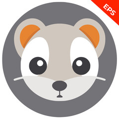 Japanese Weasel, vector icon, power racoon, good vector illustration