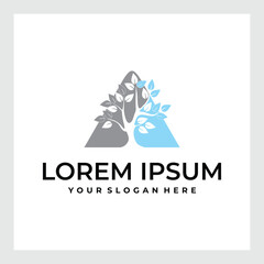 Tree vector icon. Nature trees vector illustration logo design.