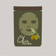 Illustration Facial Mask in a Olive