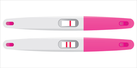 Pink pregnancy test icon, vector, illustration, symbol