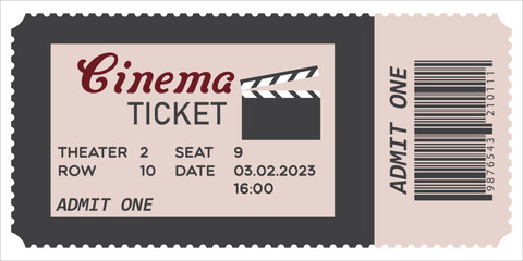 Obraz premium movie ticket, admit one icon, vector, illustration, symbol