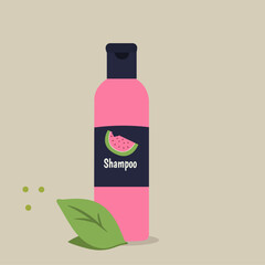 Illustration Shampoo With Watermelon 