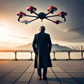 Man with big drone