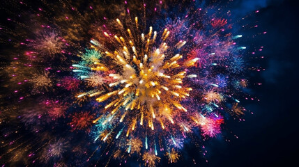 Fototapeta premium Fireworks in the night sky generative ai
