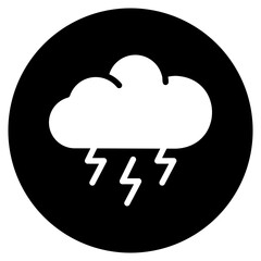 thunderstorm glyph icon