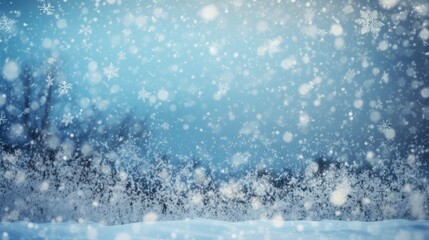 Obraz premium Beautiful winter background of snowflakes, winter nature, cold, Christmas