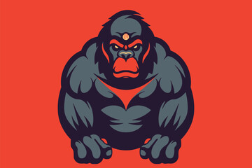 gorilla illustration mascot logo vector