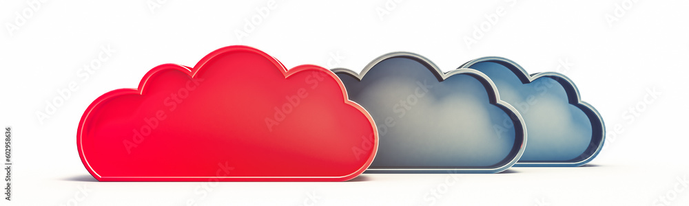 Sticker Cloud ideas concept. 3d rendering