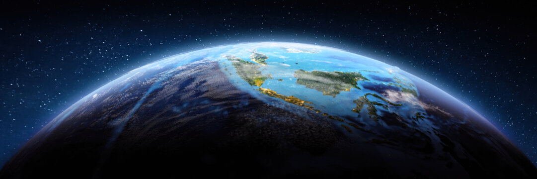 Java, Indonesia, space drone view