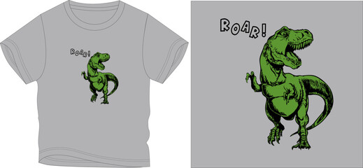 ROAR DINO t shirt graphic design vector illustration digital file