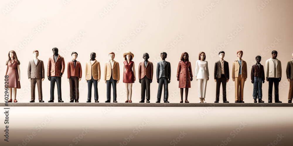 Aufkleber people of varying appearances were generated by ai software - generative ai.