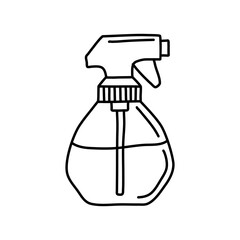 Doodle spray bottle illustration in vector. Hand drawn spray illustration. Spay bottle doodle icon in vector