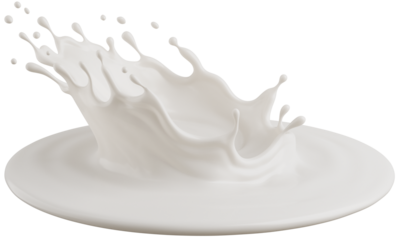 Set of Milk splash and pouring