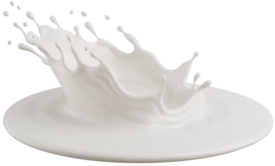 Fotobehang Set of Milk splash and pouring © Anusorn