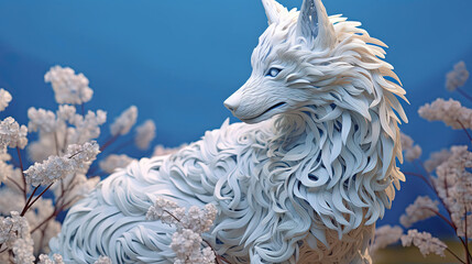 3d render illustration of a wolf