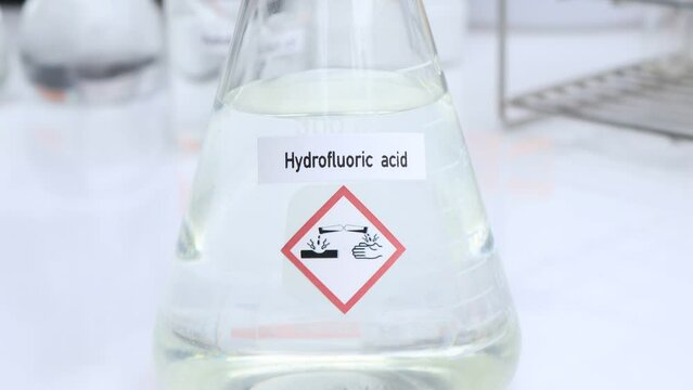 Hydrofluoric acid, Hazardous chemicals and symbols on containers