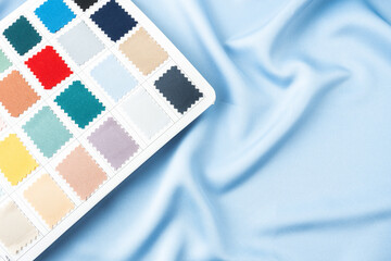 Fototapeta na wymiar Spring and summer acetate satin fabric color card