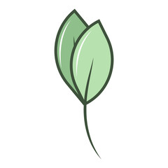 Green leaf ecology logo or icon. Nature element illustration.