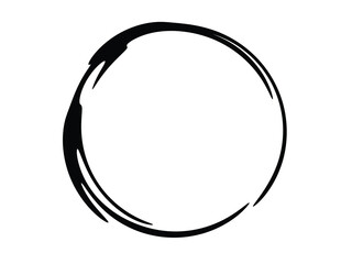 Grunge circle made of black paint.Grunge circle made of black ink.