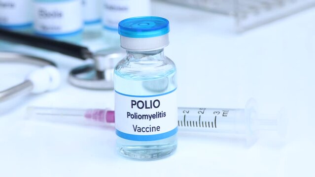 POLIO vaccine in a vial, immunization and treatment of infection