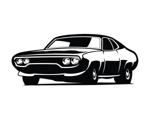 Naklejka premium 1997 plymouth gtx car with isolated white background view from front. Best for logo, badge, emblem, icon, sticker design. available in eps 10