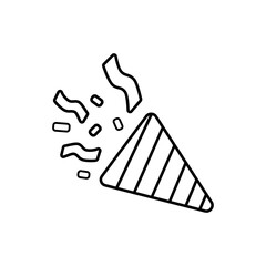 Confetti Canon Outline Icon