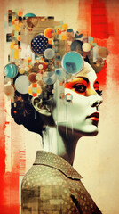 Abstract Collage. Dive into a digital wonderland where myriad faces and textures blend with surreal elements, weaving a mesmerizing collage of dream and reality. Generative AI